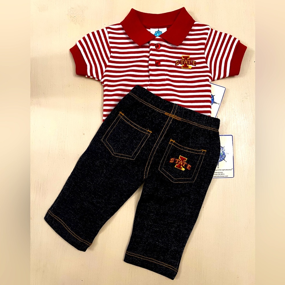 NWT Iowa State Cyclones 2 Piece Outfit 
Size 0-3 Months